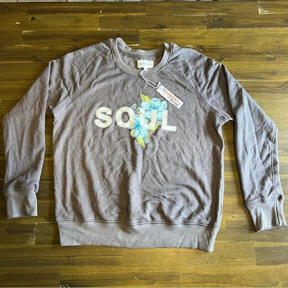 Soulcycle X Sundry Dropped Shoulder Sweatshirt Charcoal